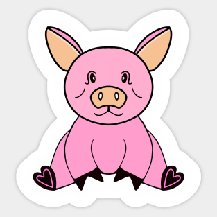 PINK Piggy Pig Lover - Cute Pig Art Sticker